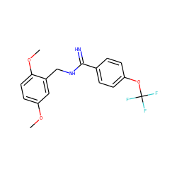COc1ccc(OC)c(CNC(=N)c2ccc(OC(F)(F)F)cc2)c1 ZINC000103259116