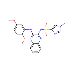 COc1ccc(OC)c(Nc2nc3ccccc3nc2NS(=O)(=O)c2cn(C)cn2)c1 ZINC000034892050