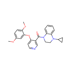 COc1ccc(OC)c(Oc2ccncc2C(=O)N2CCN(C3CC3)c3ccccc32)c1 ZINC000095576969