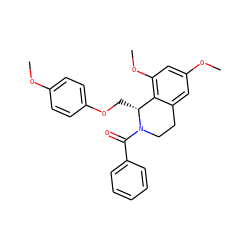 COc1ccc(OC[C@@H]2c3c(cc(OC)cc3OC)CCN2C(=O)c2ccccc2)cc1 ZINC000096271935