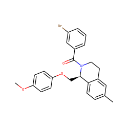 COc1ccc(OC[C@@H]2c3ccc(C)cc3CCN2C(=O)c2cccc(Br)c2)cc1 ZINC000096271973