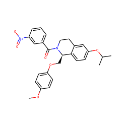 COc1ccc(OC[C@@H]2c3ccc(OC(C)C)cc3CCN2C(=O)c2cccc([N+](=O)[O-])c2)cc1 ZINC001772606492