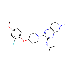 COc1ccc(OC2CCN(c3nc4c(nc3NC(C)C)CN(C)CC4)CC2)c(F)c1 ZINC001772611102
