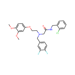 COc1ccc(OCCN(CC(=O)NCc2ccccc2Cl)Cc2ccc(F)c(F)c2)cc1OC ZINC000040937136