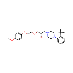 COc1ccc(OCCOC[C@@H](O)CN2CCN(c3ccccc3C(C)(C)C)CC2)cc1 ZINC000103254620