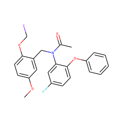 COc1ccc(OCI)c(CN(C(C)=O)c2cc(F)ccc2Oc2ccccc2)c1 ZINC000026376145