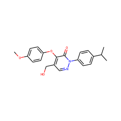 COc1ccc(Oc2c(CO)cnn(-c3ccc(C(C)C)cc3)c2=O)cc1 ZINC000066136443