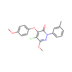 COc1ccc(Oc2c(Cl)c(OC)nn(-c3cccc(C)c3)c2=O)cc1 ZINC000095560233