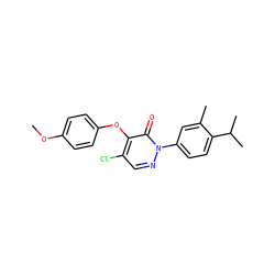 COc1ccc(Oc2c(Cl)cnn(-c3ccc(C(C)C)c(C)c3)c2=O)cc1 ZINC000066139432