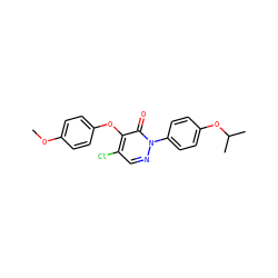 COc1ccc(Oc2c(Cl)cnn(-c3ccc(OC(C)C)cc3)c2=O)cc1 ZINC000095564141