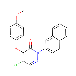 COc1ccc(Oc2c(Cl)cnn(-c3ccc4ccccc4c3)c2=O)cc1 ZINC000095563016
