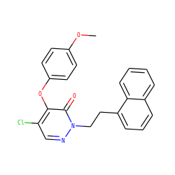 COc1ccc(Oc2c(Cl)cnn(CCc3cccc4ccccc34)c2=O)cc1 ZINC000095597435
