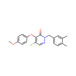 COc1ccc(Oc2c(Cl)cnn(Cc3ccc(C)c(C)c3)c2=O)cc1 ZINC000095596180