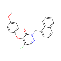 COc1ccc(Oc2c(Cl)cnn(Cc3cccc4ccccc34)c2=O)cc1 ZINC000095593086