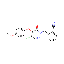 COc1ccc(Oc2c(Cl)cnn(Cc3ccccc3C#N)c2=O)cc1 ZINC000073333301