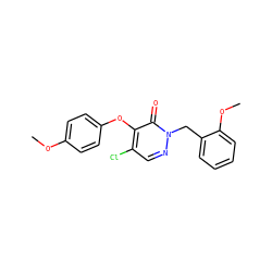 COc1ccc(Oc2c(Cl)cnn(Cc3ccccc3OC)c2=O)cc1 ZINC000073386358