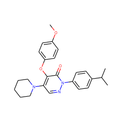 COc1ccc(Oc2c(N3CCCCC3)cnn(-c3ccc(C(C)C)cc3)c2=O)cc1 ZINC000066136632