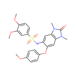 COc1ccc(Oc2cc3c(cc2NS(=O)(=O)c2ccc(OC)c(OC)c2)n(C)c(=O)n3C)cc1 ZINC000064591913