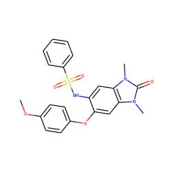 COc1ccc(Oc2cc3c(cc2NS(=O)(=O)c2ccccc2)n(C)c(=O)n3C)cc1 ZINC000046009536