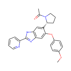 COc1ccc(Oc2cc3nc(-c4ccccn4)[nH]c3cc2[C@H]2CCCN2C(C)=O)cc1 ZINC000043120142