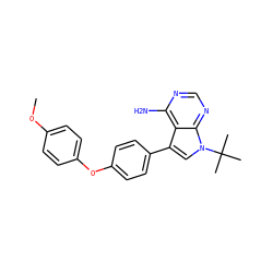 COc1ccc(Oc2ccc(-c3cn(C(C)(C)C)c4ncnc(N)c34)cc2)cc1 ZINC000026268385