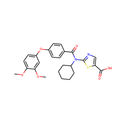 COc1ccc(Oc2ccc(C(=O)N(c3ncc(C(=O)O)s3)C3CCCCC3)cc2)cc1OC ZINC000028352197