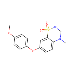 COc1ccc(Oc2ccc3c(c2)S(=O)(=O)NCN3C)cc1 ZINC001772579209