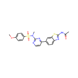 COc1ccc(S(=O)(=O)N(C)c2nccc(-c3ccc4nc(NC(C)=O)sc4c3)n2)cc1 ZINC000071317898