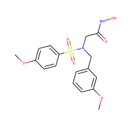 COc1ccc(S(=O)(=O)N(CC(=O)NO)Cc2cccc(OC)c2)cc1 ZINC000013764104