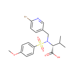 COc1ccc(S(=O)(=O)N(Cc2ccc(Br)nc2)[C@@H](C(=O)O)C(C)C)cc1 ZINC000028865170