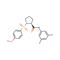 COc1ccc(S(=O)(=O)N2CCC[C@H]2C(=O)Nc2cc(C)cc(C)c2)cc1 ZINC000009068446