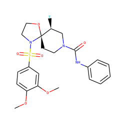 COc1ccc(S(=O)(=O)N2CCO[C@@]23CCN(C(=O)Nc2ccccc2)C[C@@H]3F)cc1OC ZINC000073138667