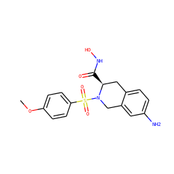 COc1ccc(S(=O)(=O)N2Cc3cc(N)ccc3C[C@@H]2C(=O)NO)cc1 ZINC000003821649