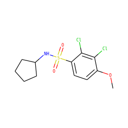 COc1ccc(S(=O)(=O)NC2CCCC2)c(Cl)c1Cl ZINC000000470468