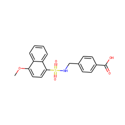 COc1ccc(S(=O)(=O)NCc2ccc(C(=O)O)cc2)c2ccccc12 ZINC000642375018