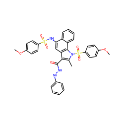 COc1ccc(S(=O)(=O)Nc2cc3c(C(=O)NNc4ccccc4)c(C)n(S(=O)(=O)c4ccc(OC)cc4)c3c3ccccc23)cc1 ZINC001772578436