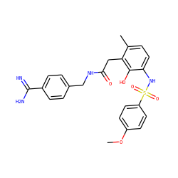 COc1ccc(S(=O)(=O)Nc2ccc(C)c(CC(=O)NCc3ccc(C(=N)N)cc3)c2O)cc1 ZINC000028570874
