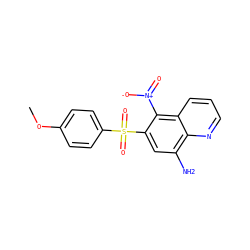COc1ccc(S(=O)(=O)c2cc(N)c3ncccc3c2[N+](=O)[O-])cc1 ZINC000029484642