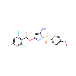 COc1ccc(S(=O)(=O)n2nc(OC(=O)c3c(F)cc(F)cc3F)cc2N)cc1 ZINC000045300552