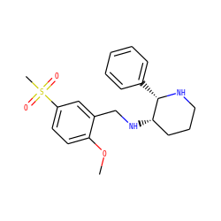 COc1ccc(S(C)(=O)=O)cc1CN[C@H]1CCCN[C@H]1c1ccccc1 ZINC000022938140
