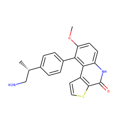 COc1ccc2[nH]c(=O)c3sccc3c2c1-c1ccc([C@@H](C)CN)cc1 ZINC000150200733