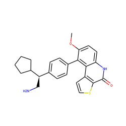 COc1ccc2[nH]c(=O)c3sccc3c2c1-c1ccc([C@@H](CN)C2CCCC2)cc1 ZINC000164995276