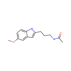 COc1ccc2[nH]c(CCCNC(C)=O)cc2c1 ZINC000013781149