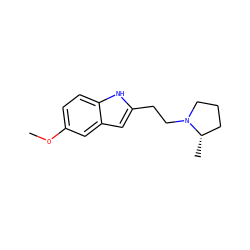 COc1ccc2[nH]c(CCN3CCC[C@@H]3C)cc2c1 ZINC000029130661