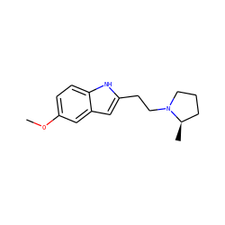 COc1ccc2[nH]c(CCN3CCC[C@H]3C)cc2c1 ZINC000029130579