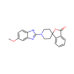COc1ccc2[nH]c(N3CCC4(CC3)OC(=O)c3ccccc34)nc2c1 ZINC000000003523