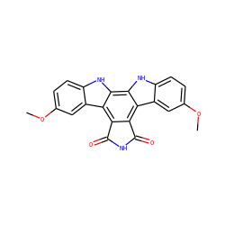 COc1ccc2[nH]c3c4[nH]c5ccc(OC)cc5c4c4c(c3c2c1)C(=O)NC4=O ZINC000006484787