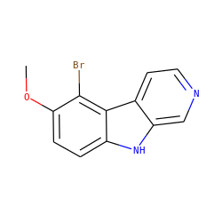 COc1ccc2[nH]c3cnccc3c2c1Br ZINC000013535808