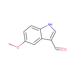 COc1ccc2[nH]cc(C=O)c2c1 ZINC000000286557
