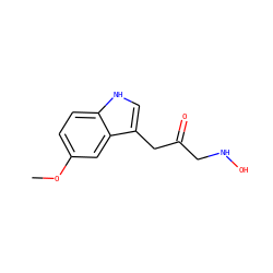 COc1ccc2[nH]cc(CC(=O)CNO)c2c1 ZINC000036159961